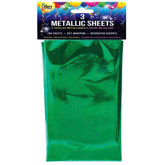 3PK METALLIC SHEETS KELLY GRN 