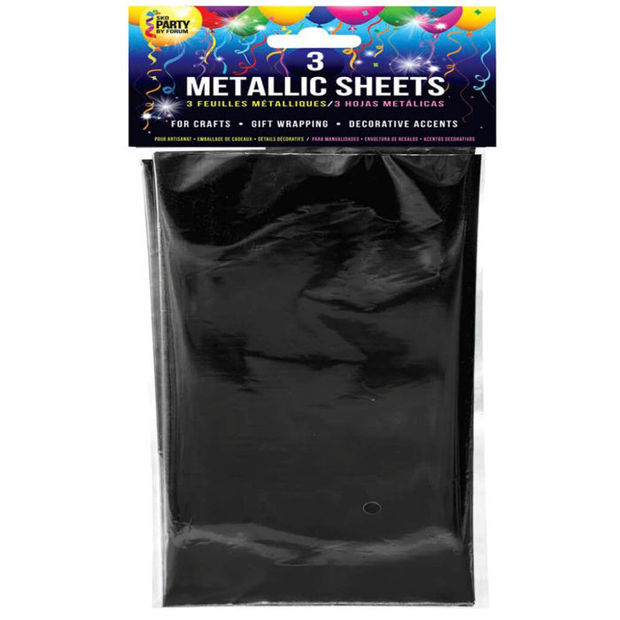 3PK METALLIC SHEETS - BLACK 
