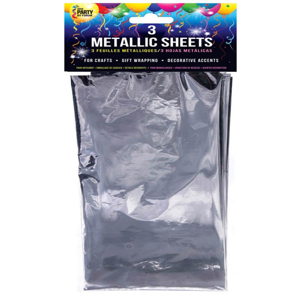 3PK METALLIC SHEETS - SILVER 