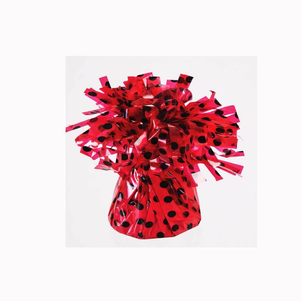 BALLOON WEIGHT POLKA DOT RED/BLACK SMALL 