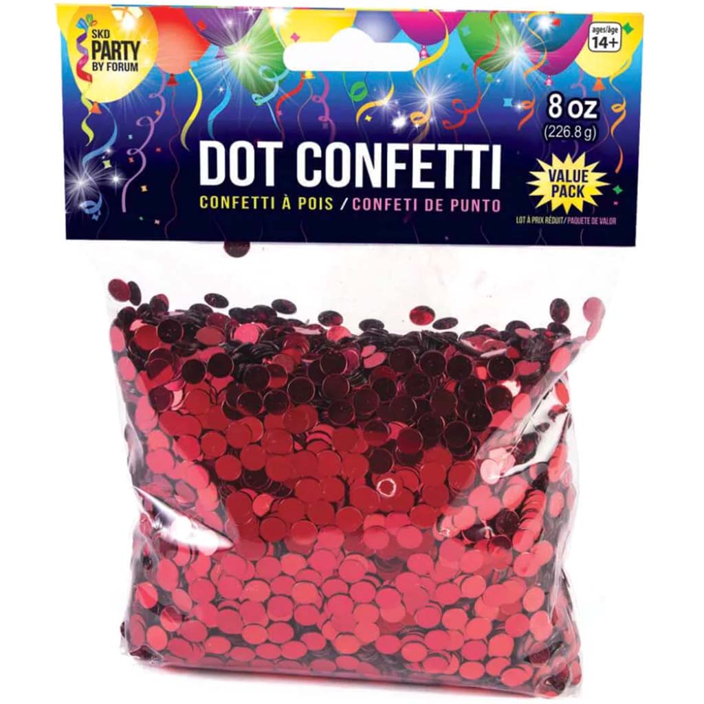 8OZ DOT CONFETTI RED 