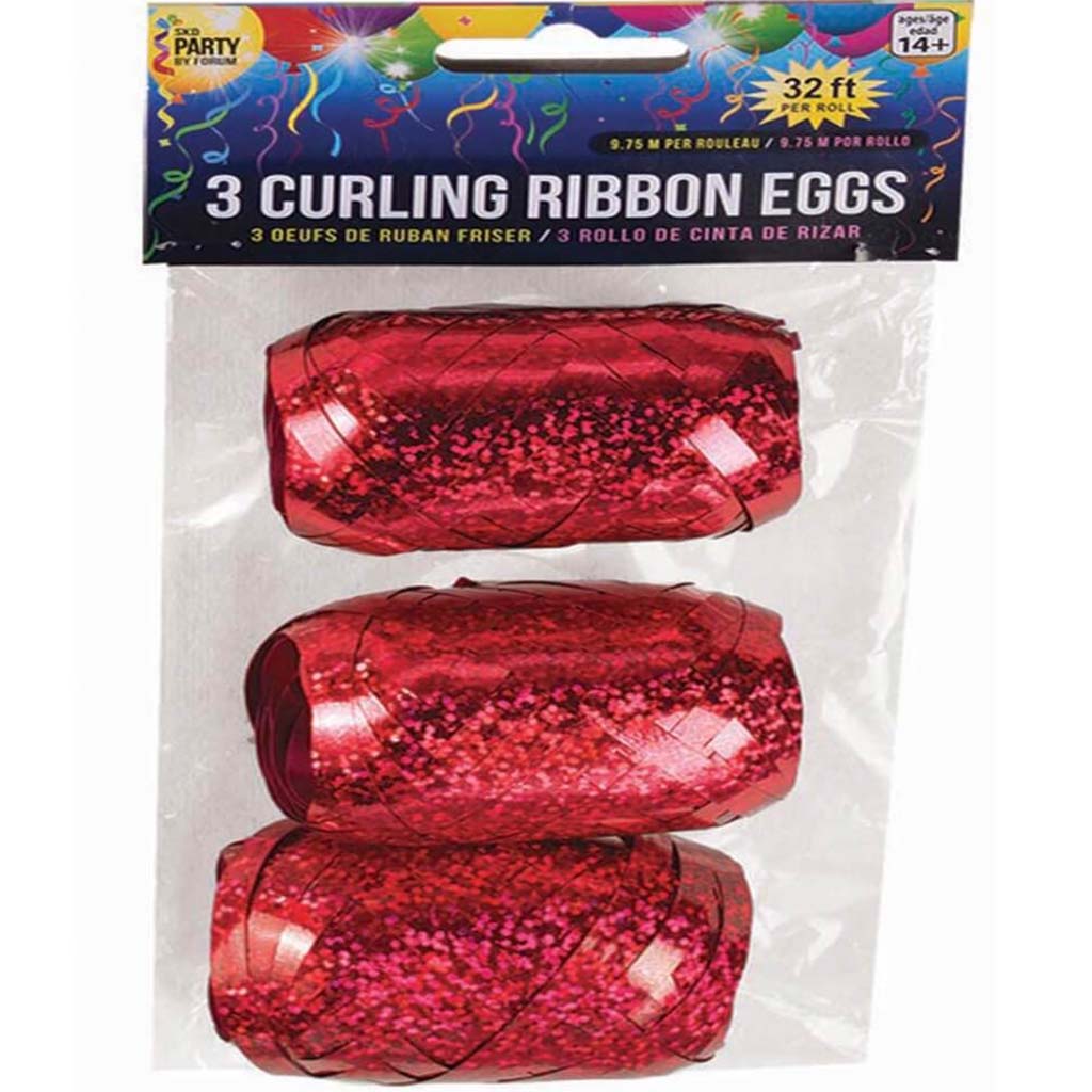 Curling Ribbon Eggs Holo Red 