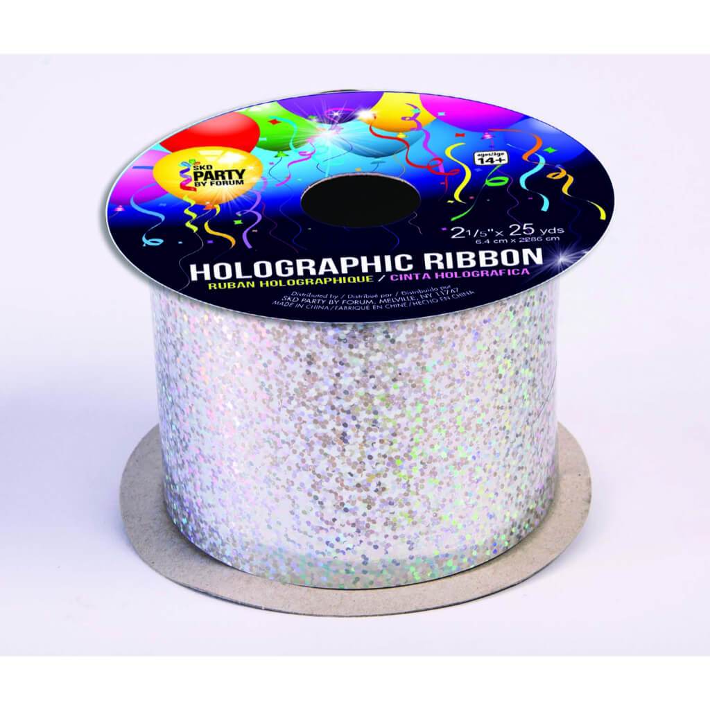 #40 RIBBON 25 YRD SIL HOLO 