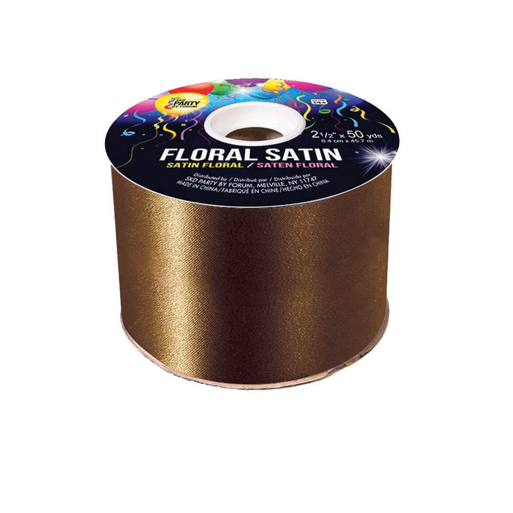 #40 FLORAL SATIN BROWN 