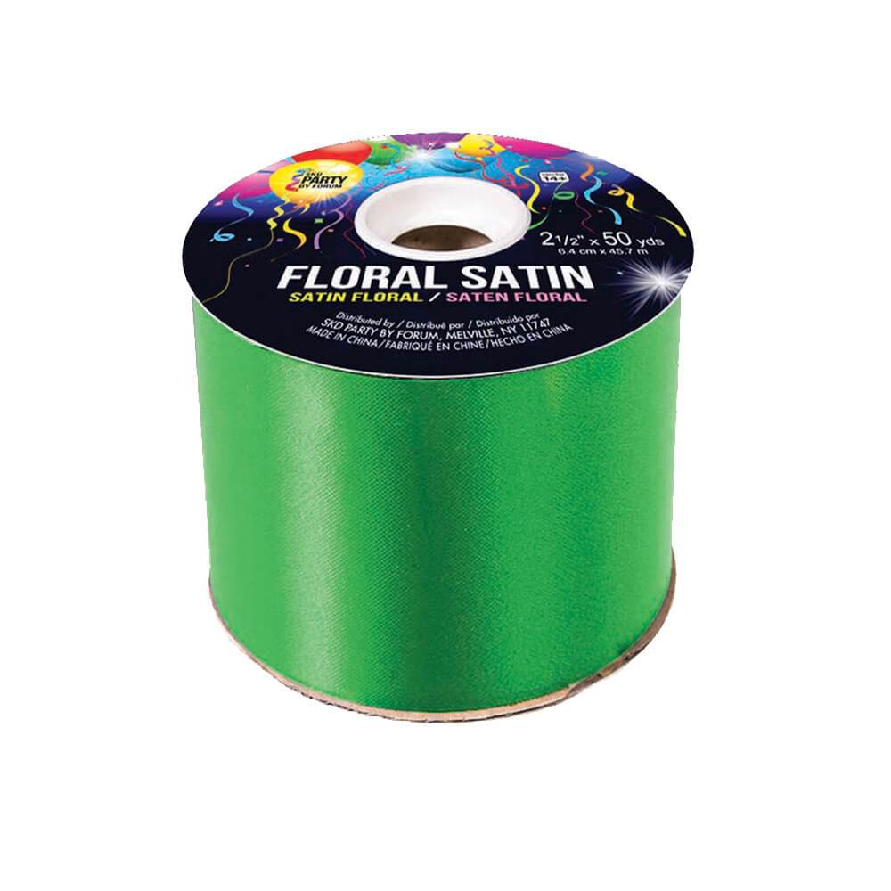 #40 FLORAL SATIN KELLY GRN 