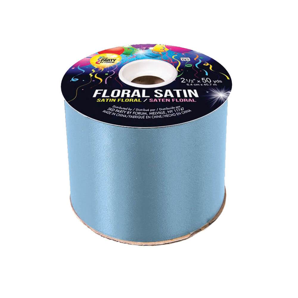 #40 FLORAL SATIN LT. BLUE 