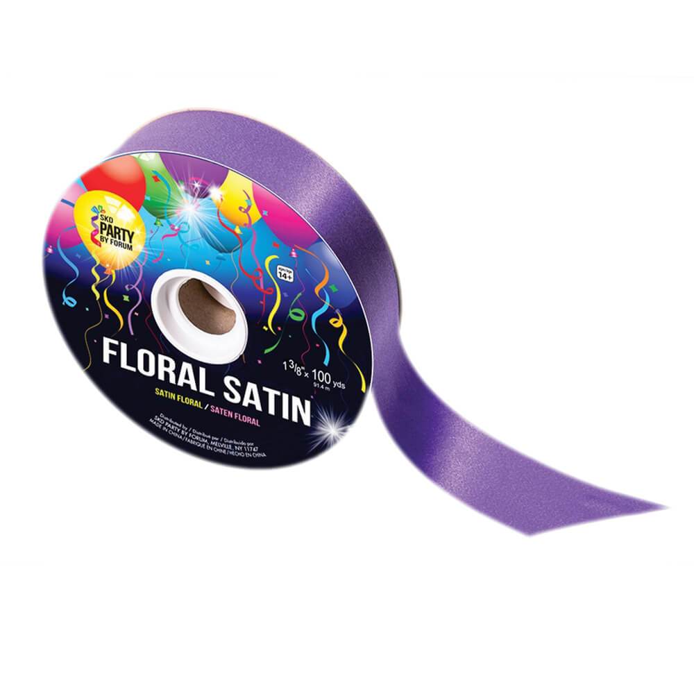 #9 FLORAL SATIN RIBBON PURPLE 