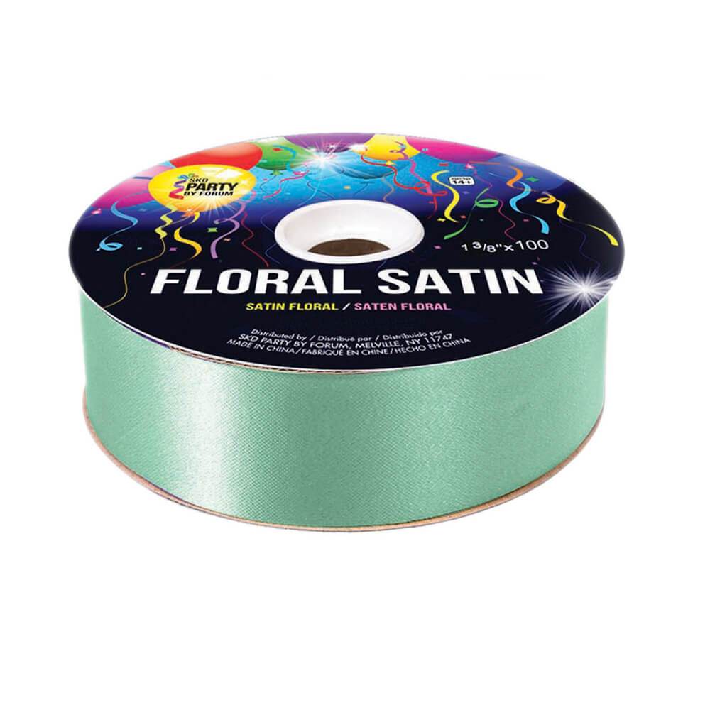 #9 FLORAL SATIN RIBBON MINT 