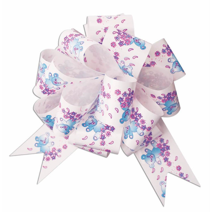 #40 PULL BOW PRINTED BEAR WT/L 