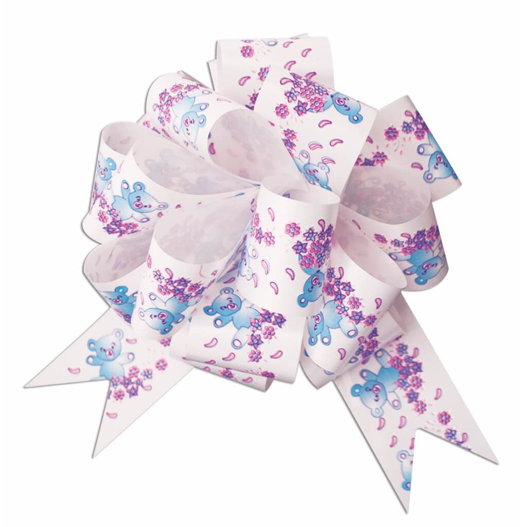 #40 PULL BOW PRINTED BEAR WT/L 