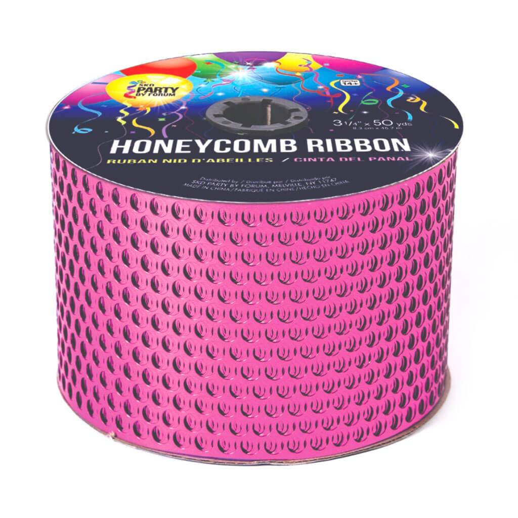 Honeycomb Ribbon 3 1/4&quot; x 50yd Fuchsia