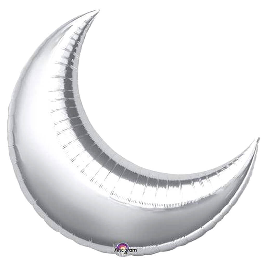 P30 Large Shape Silver Crescent 35 35in