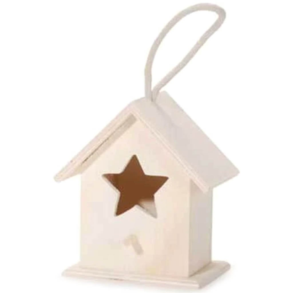 Unfinished Wood Birdhouse 3 Assorted Styles 3.9in X 2.8in X 4.3in