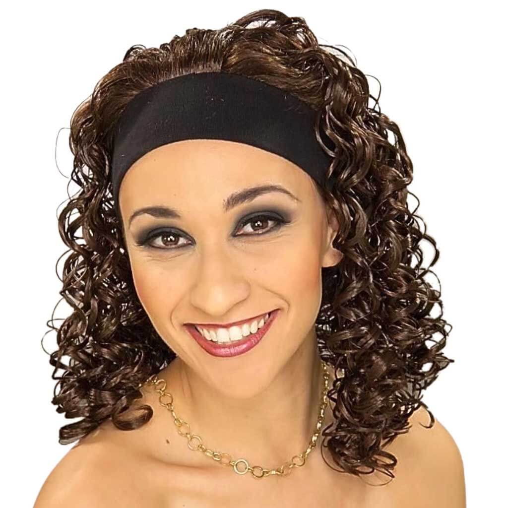 Curly Hair with Headband Adult Wig