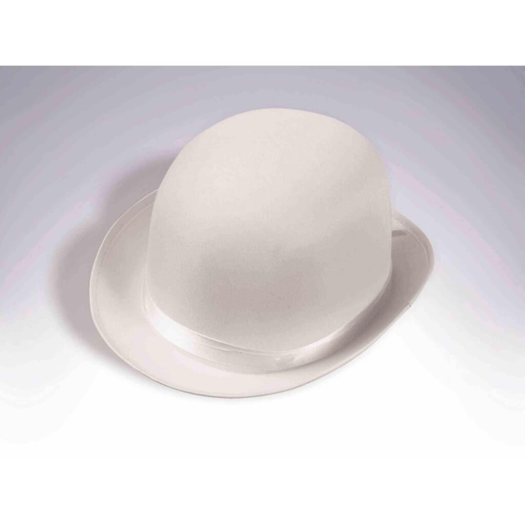 Deluxe Satin Derby Hat White