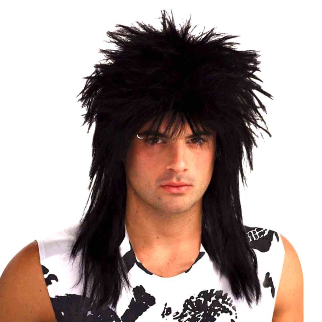 Unisex Rock Star Wig Black