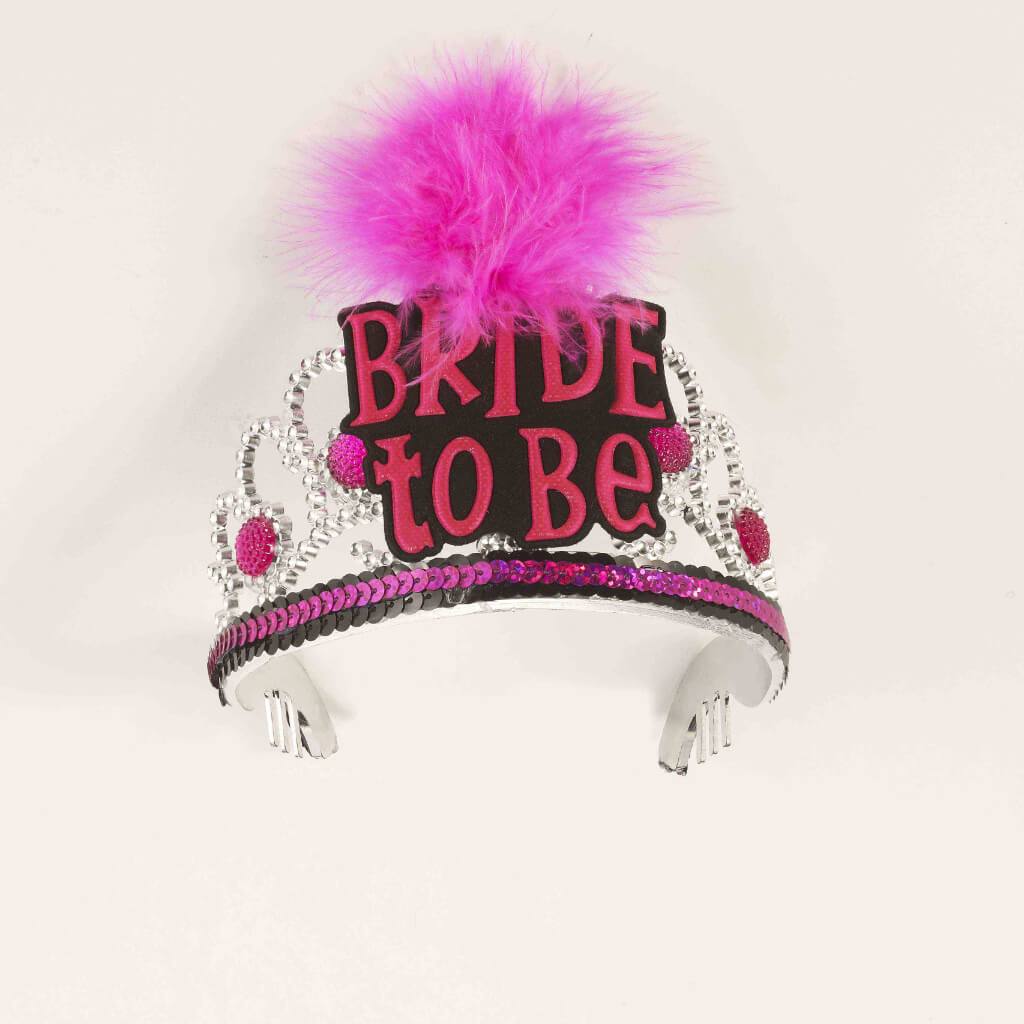 BRIDE TO BE TIARA-BLACK/PINK 