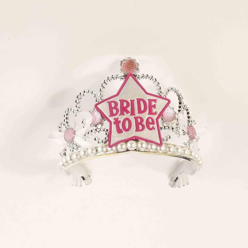 BRIDE TO BE STAR TIARA-WHT/PNK 