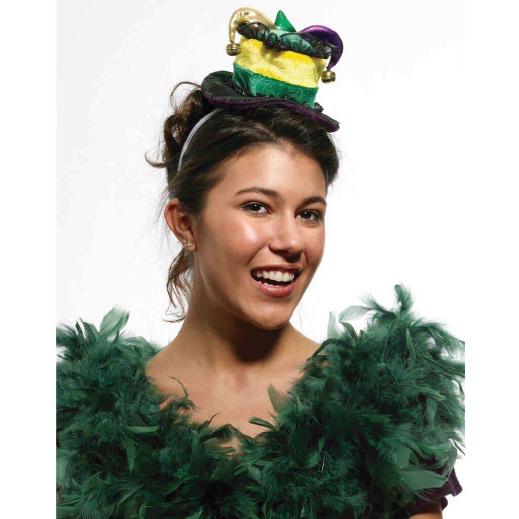 Mardi Gras Mini Top Hat Headband 