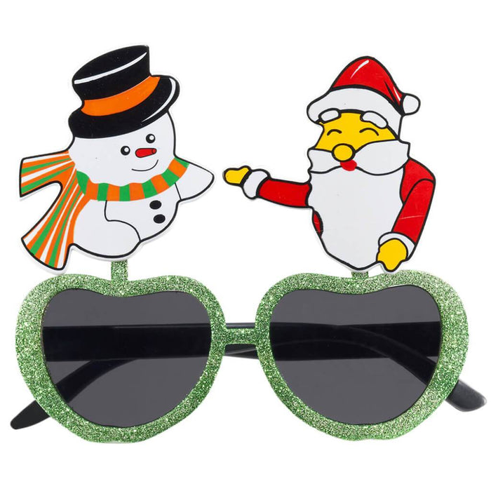 Santa & Snowman Glasses 