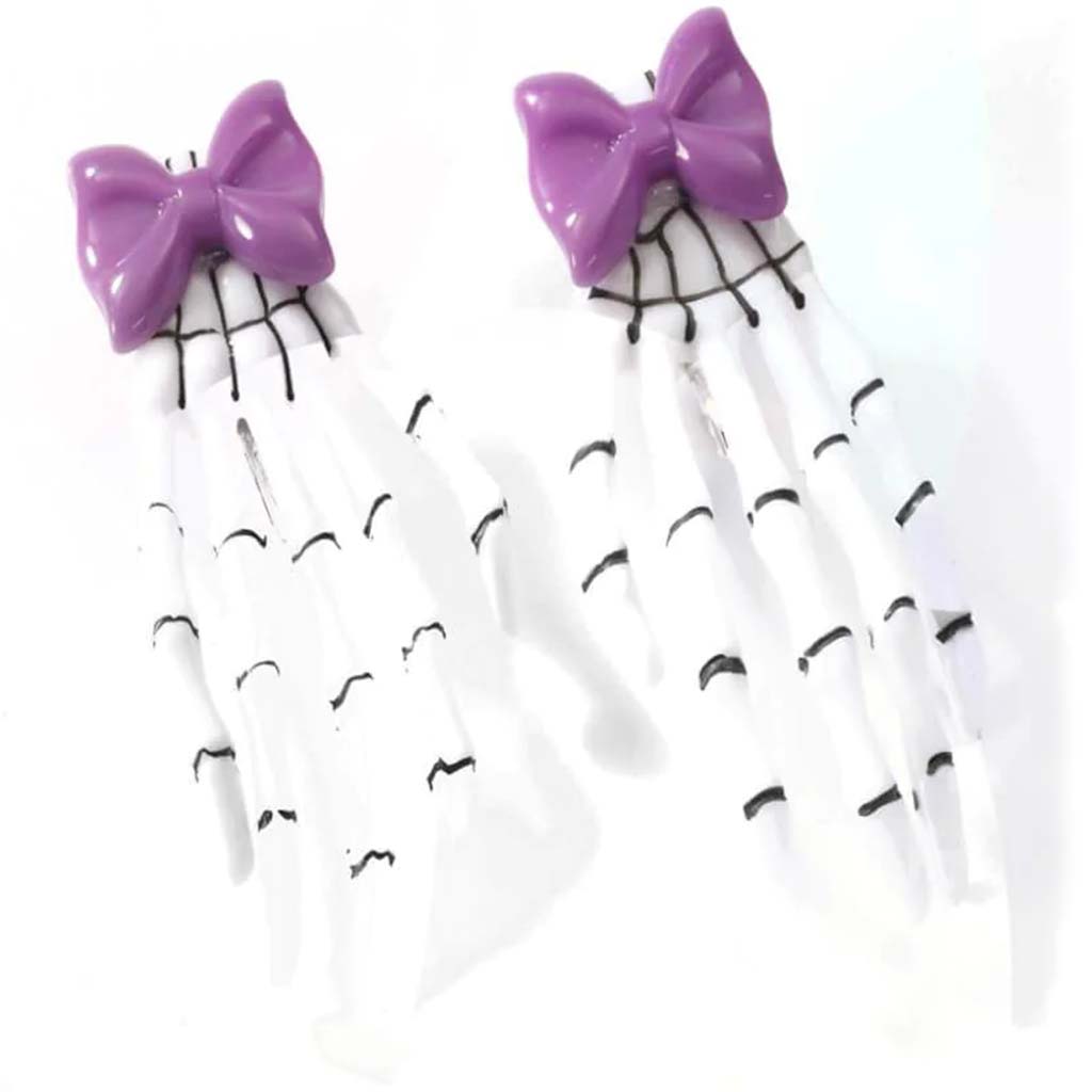 Skeleton Hands Bow Clip 