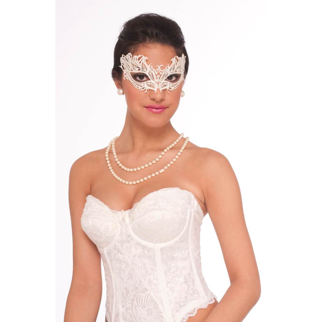 Lace Mask with Ribbon Ties