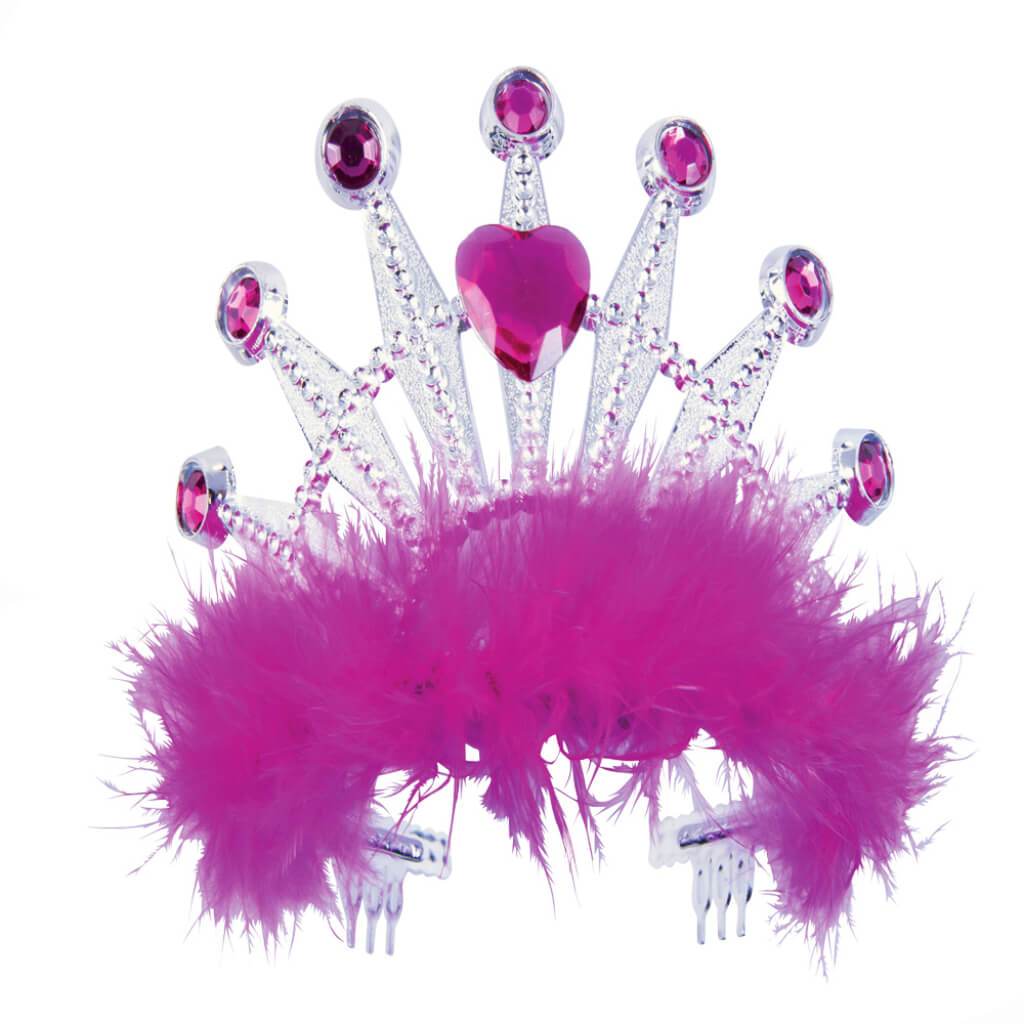 Heart Tiara With Pink Marabou 