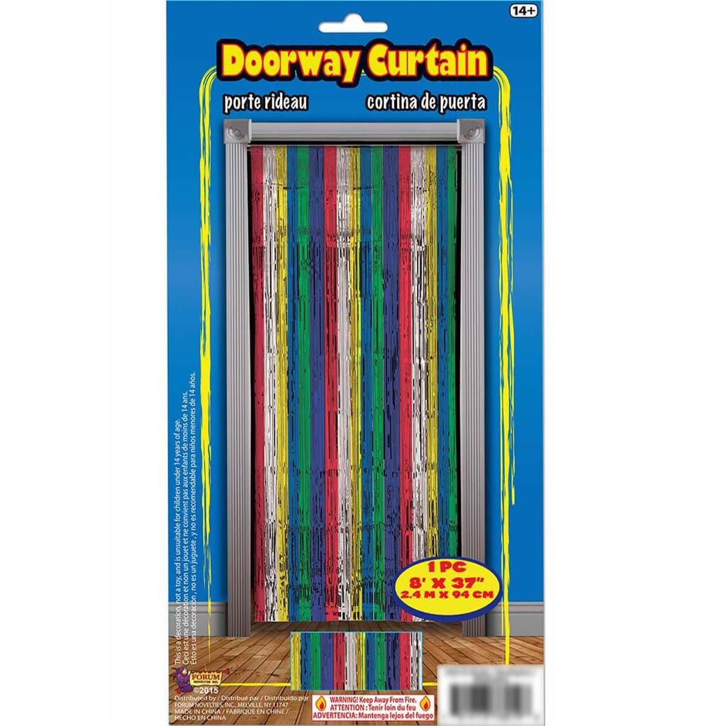 Tinsel Curtain 8ft x 37in Multicolor 