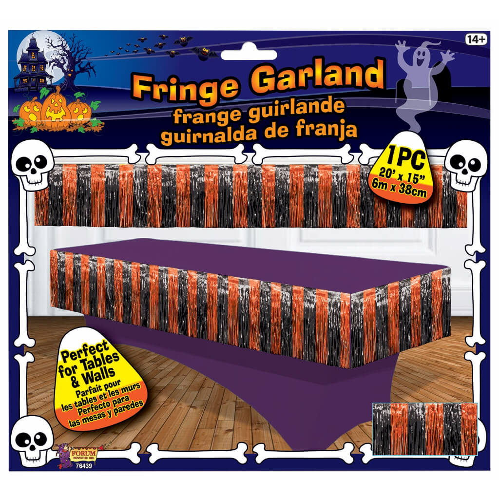 FRINGE GARLAND-20' X 15" ORANGE/BLACK 