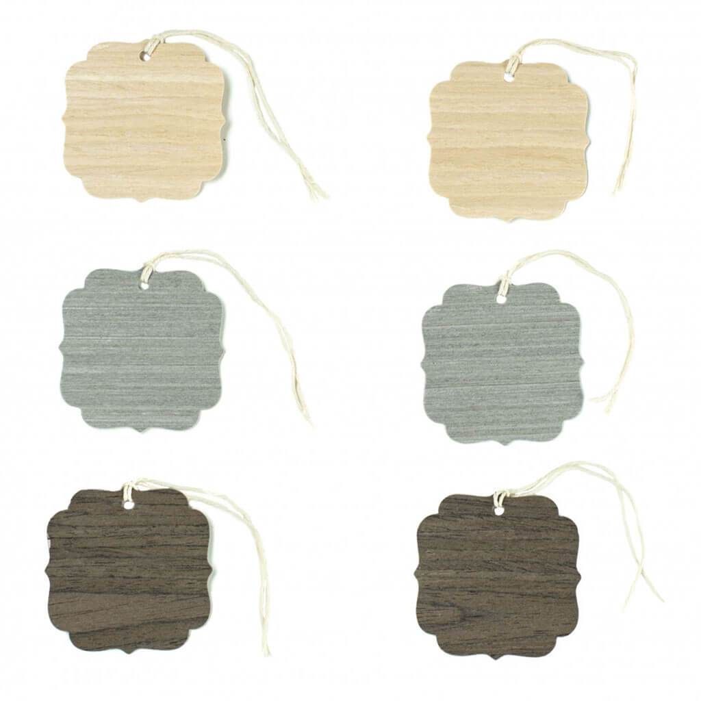 Wood Veneer Tags Scalloped 2.5in 6pcs