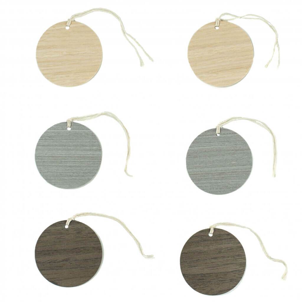 Wood Veneer Tags Round 2.5in 6pcs