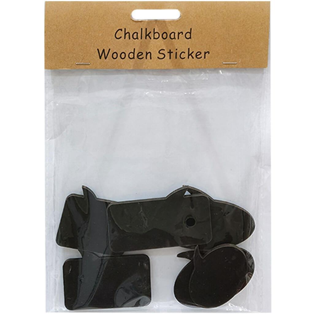Assorted Wooden Chalkboard Talking Bubbles Sticker 2-2.5in 6pcs