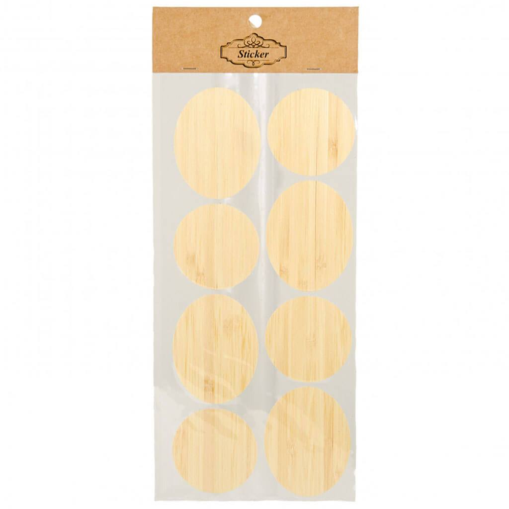 Round &amp; Oval Wooden Stickers 2in x 8pcs