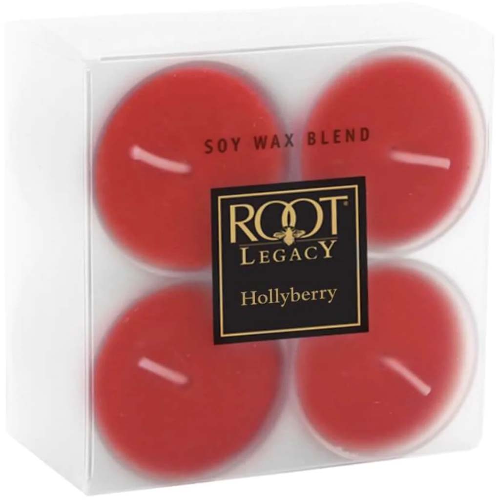 Tealight Box of 8 Hollyberry 