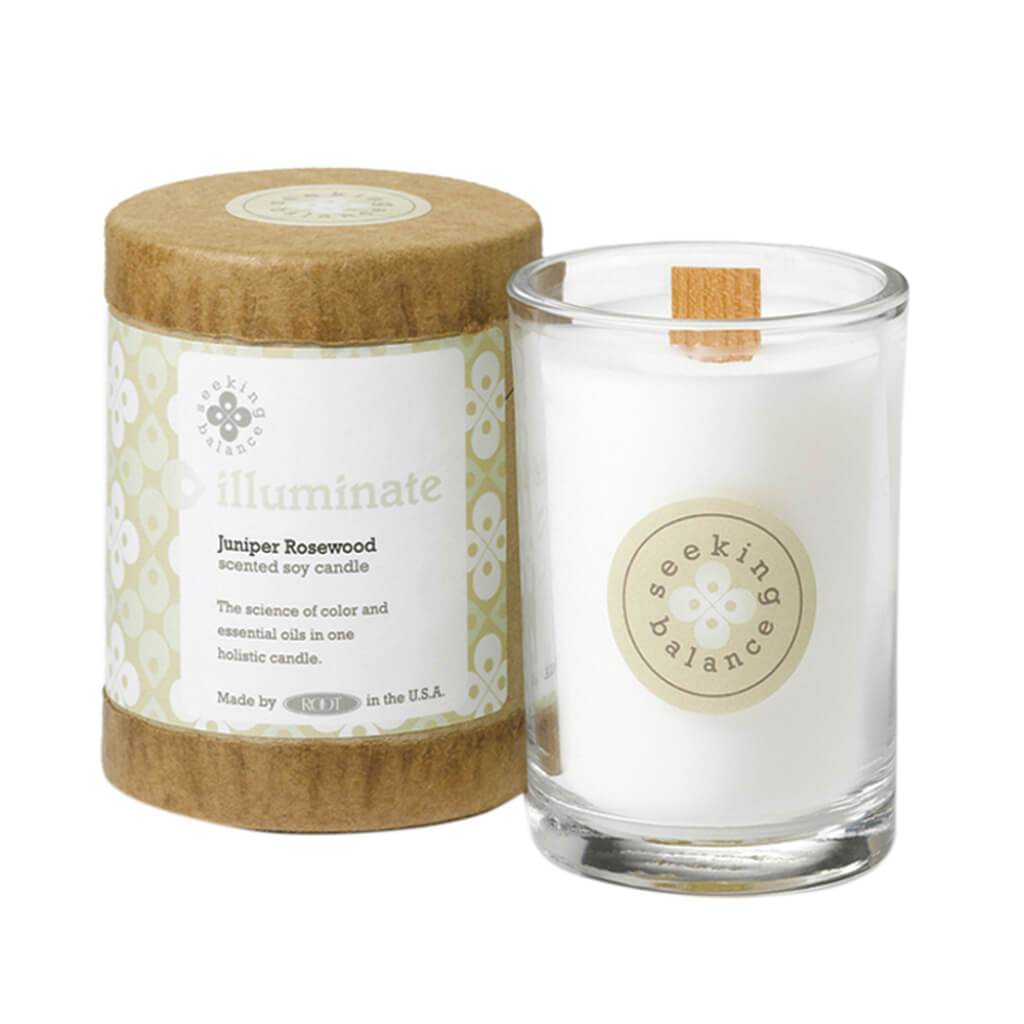 Seeking Balance 6.5oz Original Spa Candle Juniper Rosewood Illuminate 
