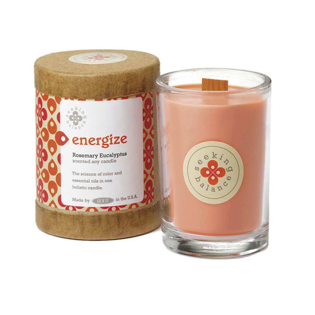 Seeking Balance 6.5oz Original Spa Candle Rosemary Eucalyptus Energize 