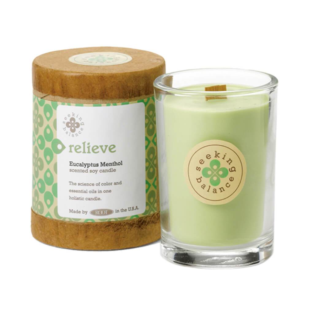 Seeking Balance 6.5oz Original Spa Candle Eucalyptus Menthol Relieve 