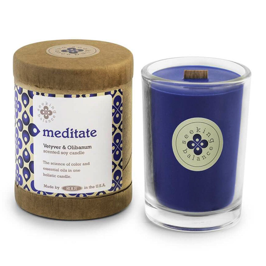 Seeking Balance 6.5oz Original Spa Candle Vetyver &amp; Olibanum-Meditate 