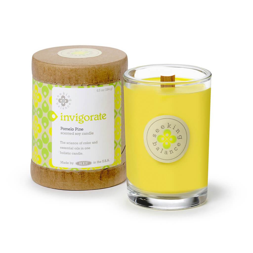 Seeking Balance 6.5oz Original Spa Candle Pomelo Pine Invigorate 