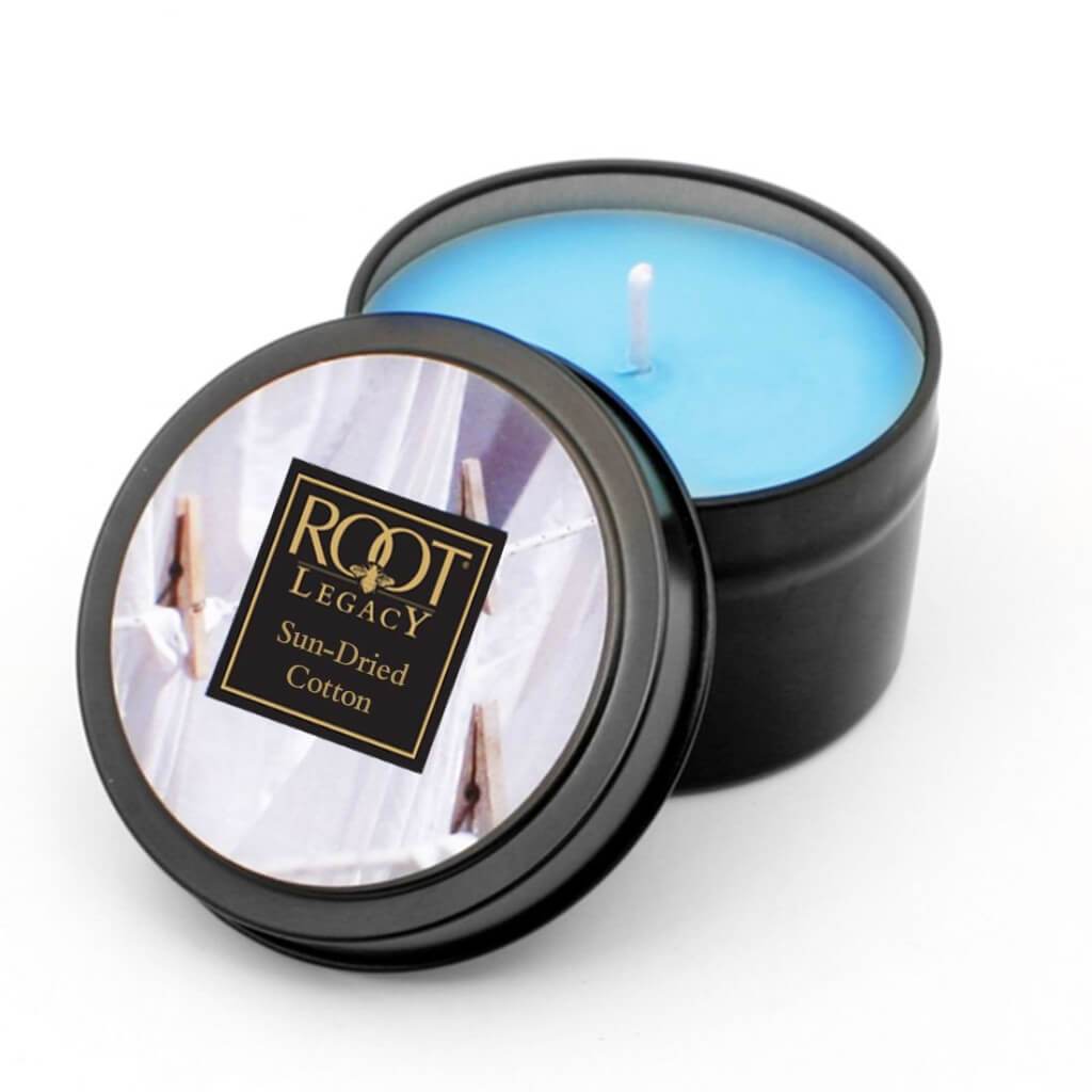 Travel Tin Scented Candle Sun Dried Cotton 