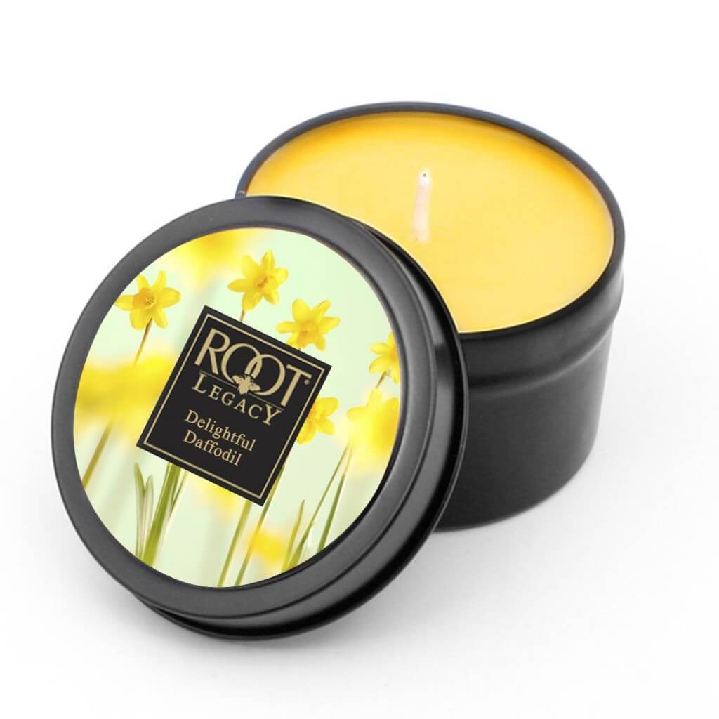 Travel Tin Scented Candle Delightful Daffodil 