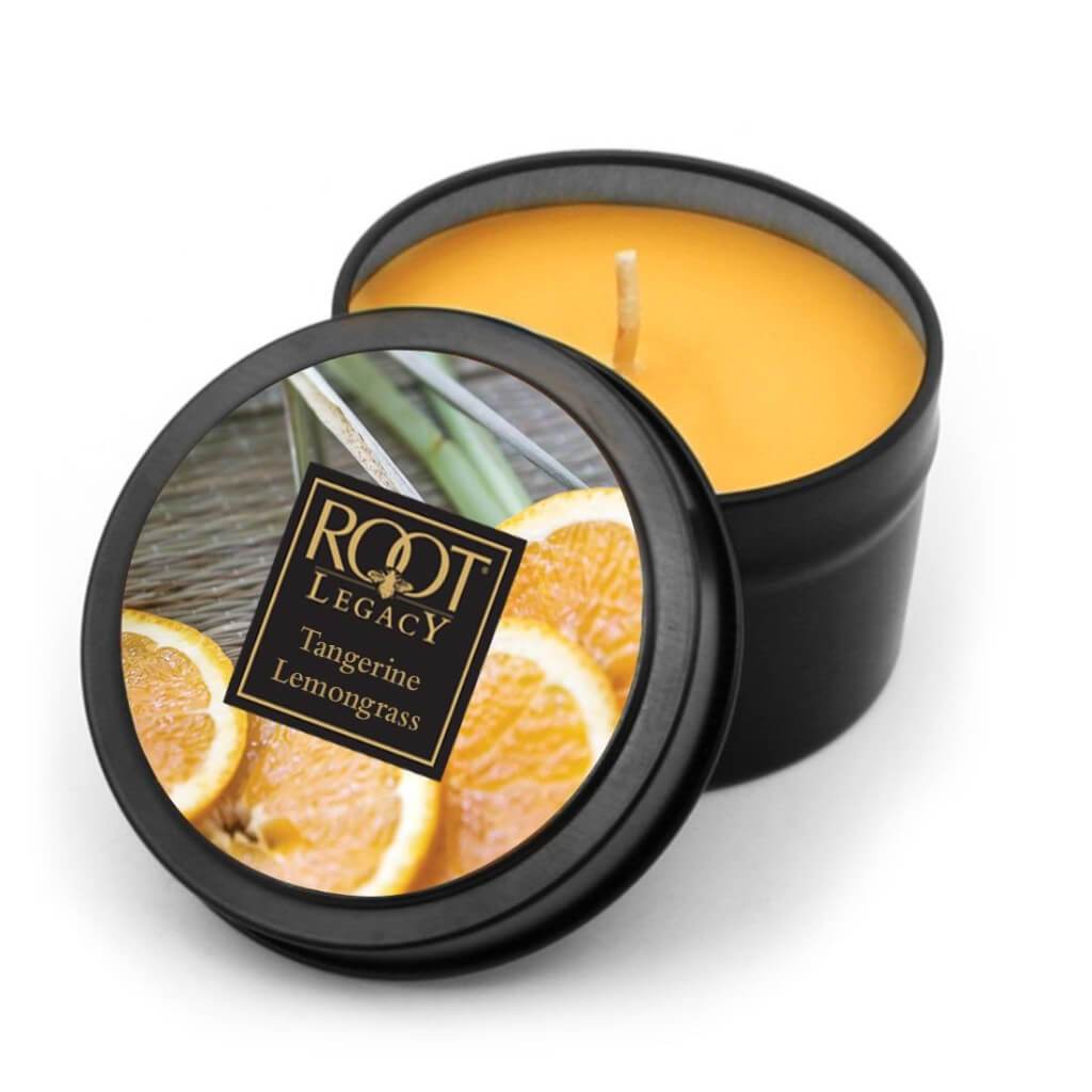 Travel Tin Scented Candle Tangerine Lemongrass 