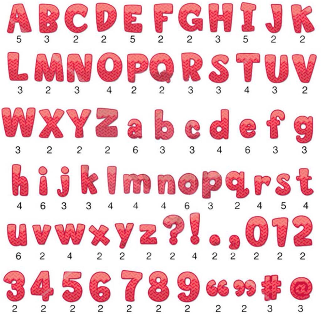 Painted Palette Ombre Poppy Red Herringbone 4" Designer Letters 