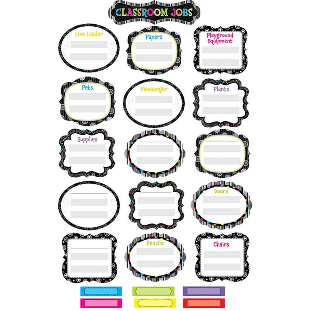Black &amp; White Classroom Jobs Mini Bulletin Board Set