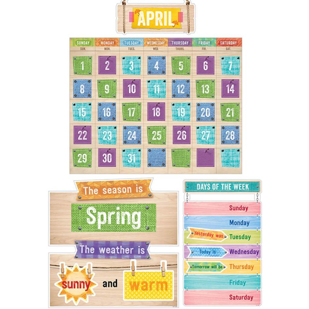 Upcycle Style Calendar Set Bulletin Board 