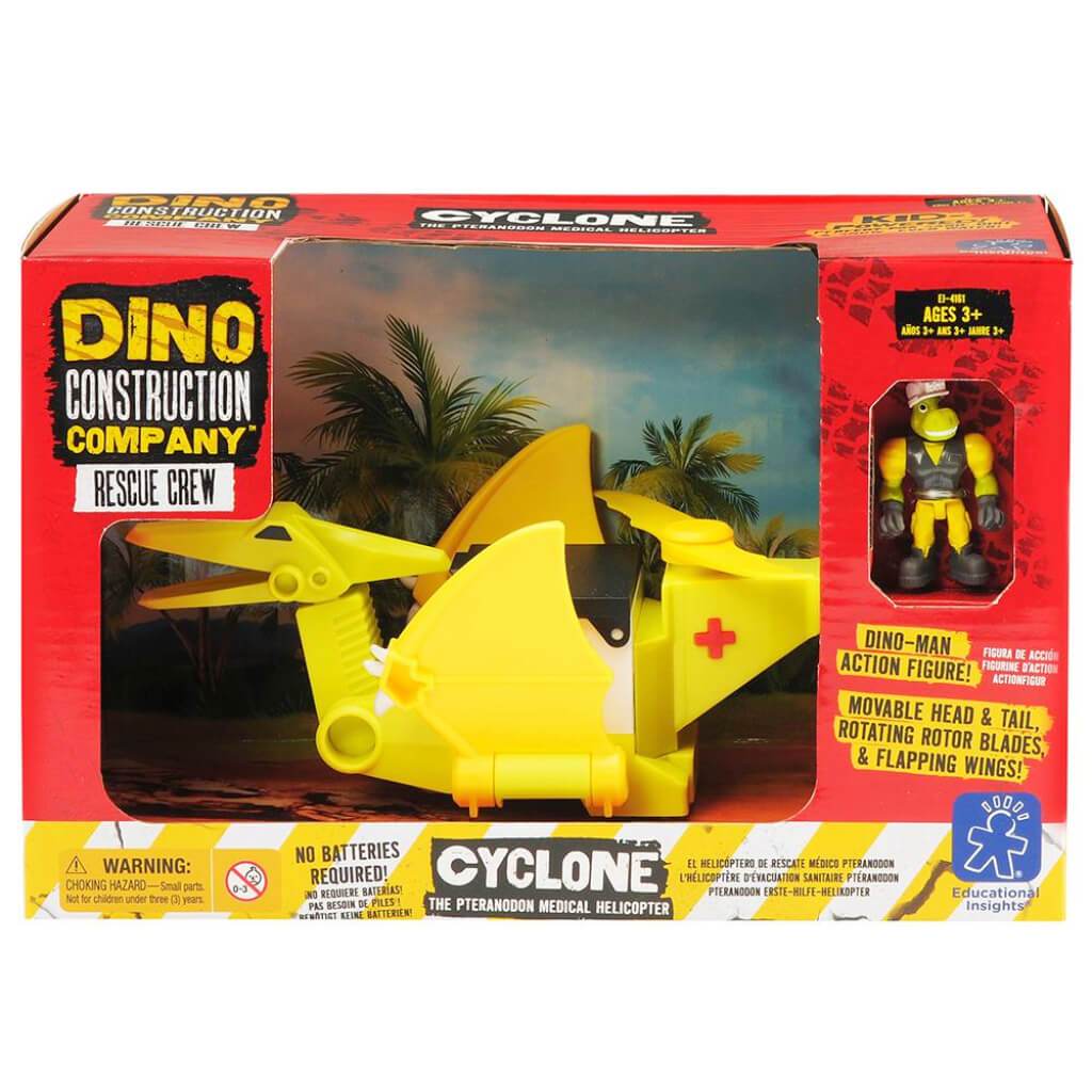 Dino Construction Company Rescue Crew Cyclone The Pteranodon Helicopter 