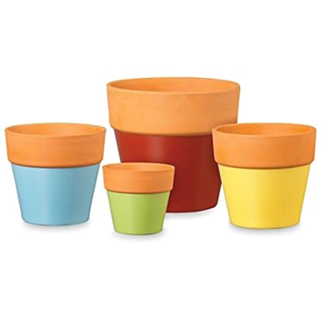 Flower Pot Glazed Assorted 8