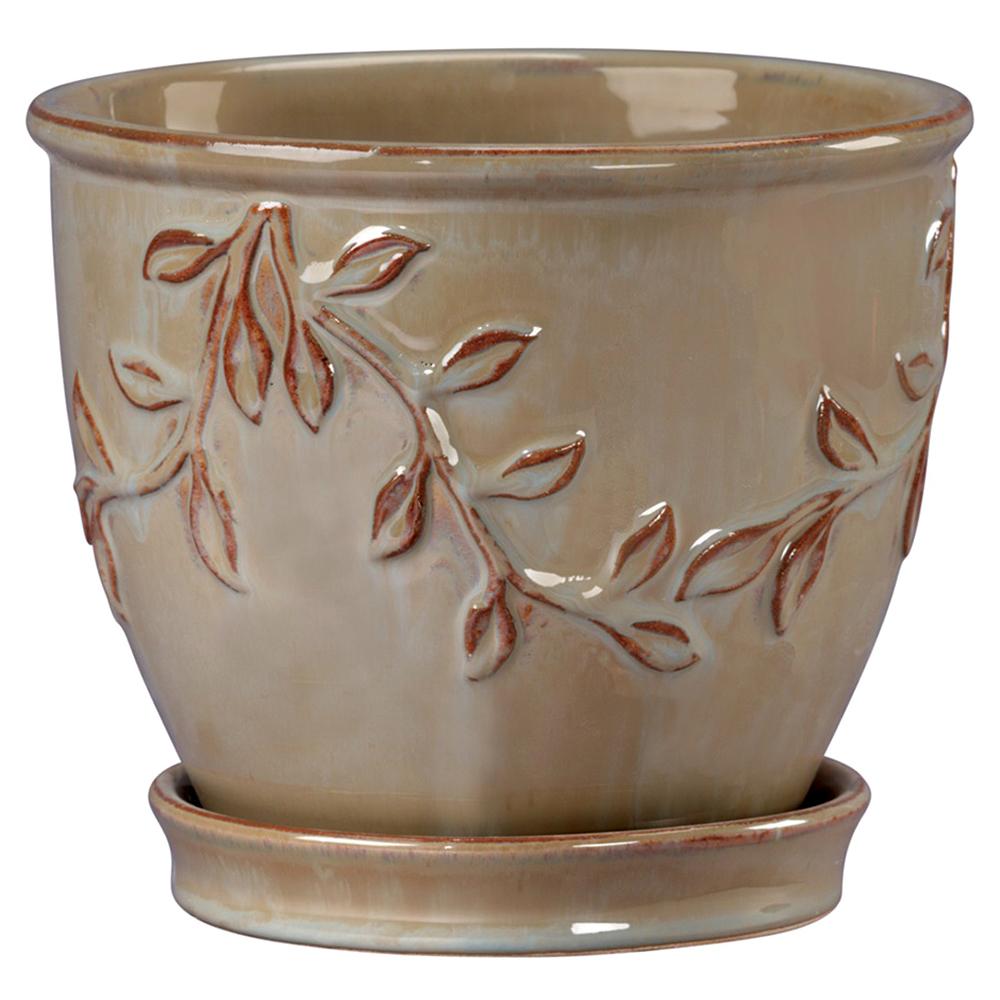 Vine Rim Planter Cafe Au Lait 4.5in 