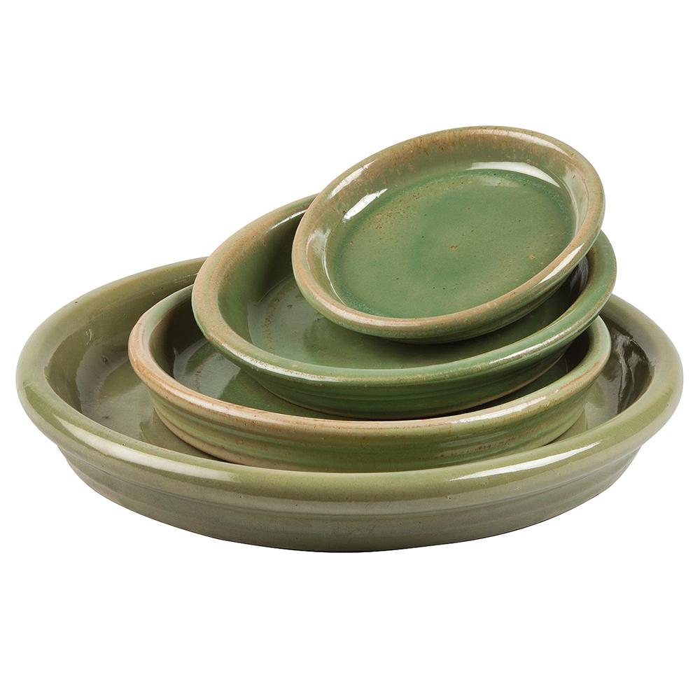 Fully Glazed Saucers Ice Green 10.75in 