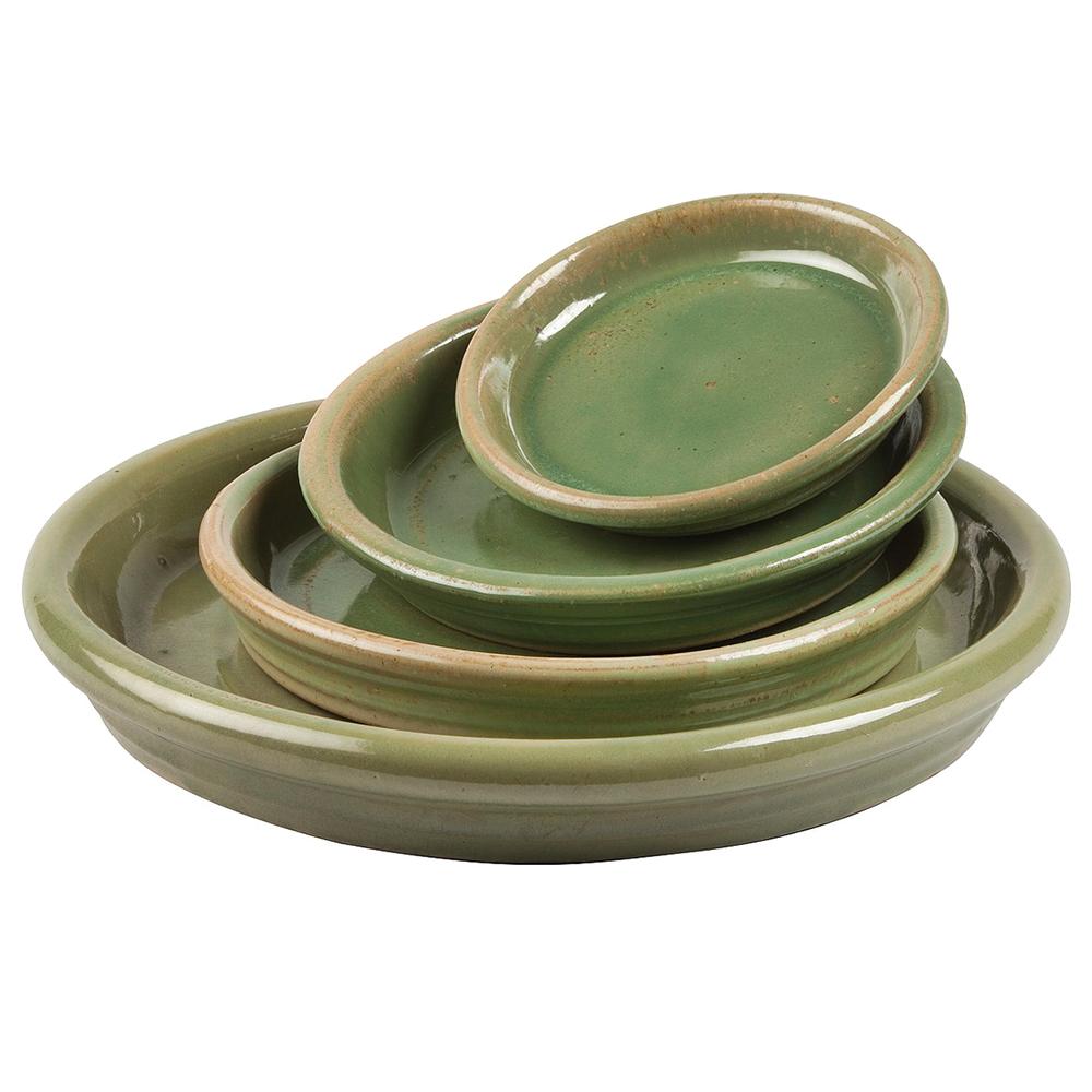 Fully Glazed Saucers Ice Green 12.25in 